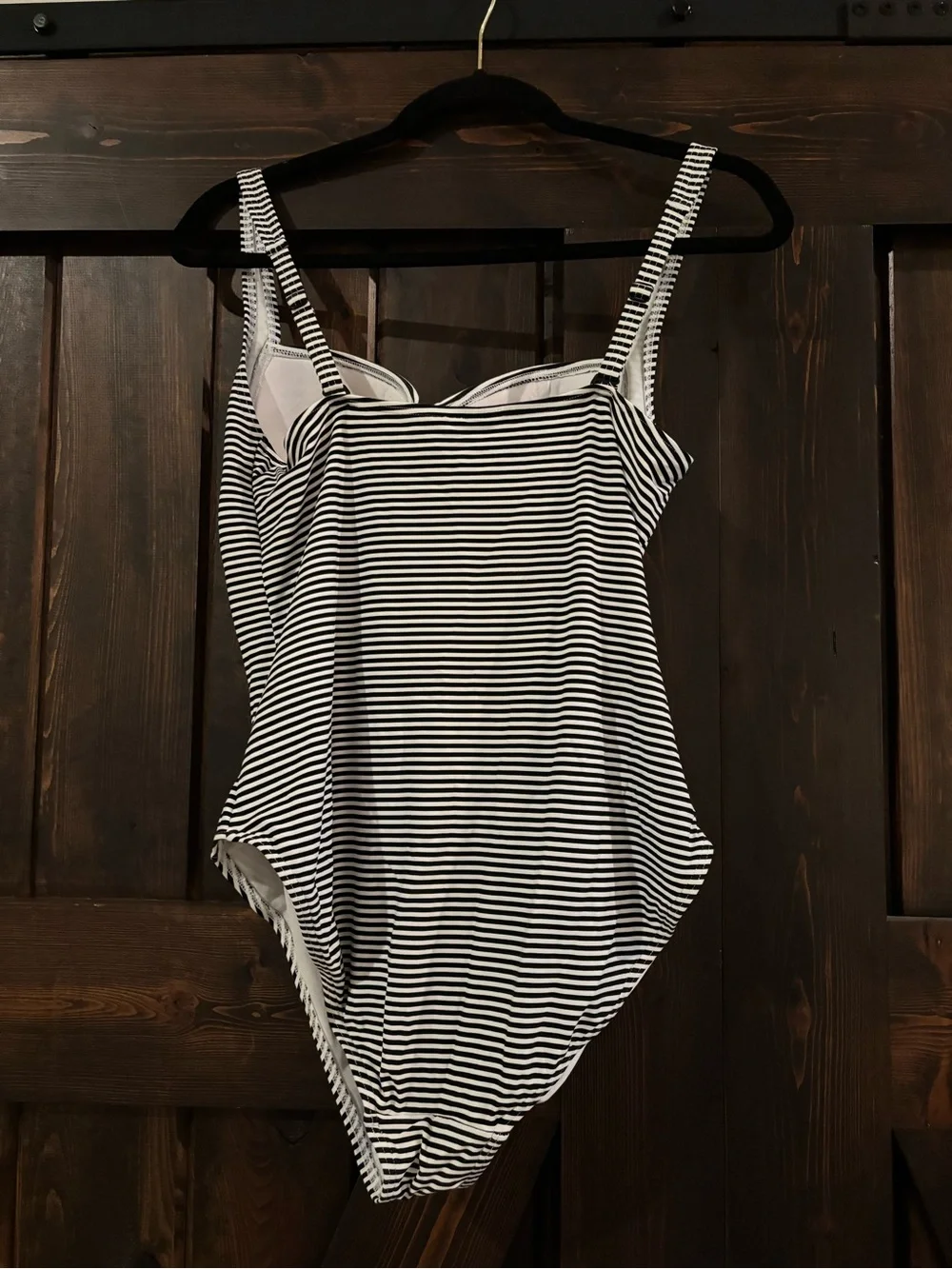 Black & White Striped Women’s One-Piece Swimsuit